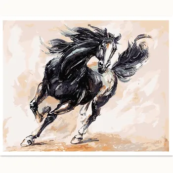 Abstrakt beží Kôň olejomaľba obrázky Podľa Čísla Digitálne Obrázky Sfarbenie ručne Jedinečný Dar, Domáce Dekorácie