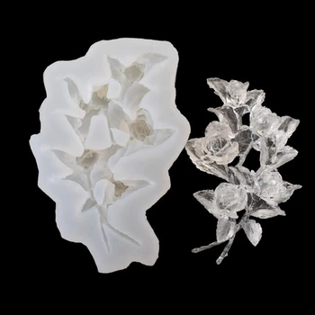 Transparentné silikónové Živice formy ruže kvet formy DIY crystal epoxidové dekorácie silikónové formy