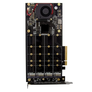 PLX8724 PCIE X8-4-Port M. 2 TLAČIDLO M NVMe SSD RAID Stúpačky Karty Špeciálne pre Notebook PC