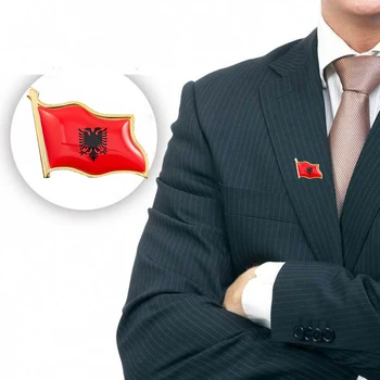 10PCS Albánsko Unisex jednotlivých Krajín, Pozlátené Vlajka Preklopke Kolíky Znak Módne Kolíky Sada