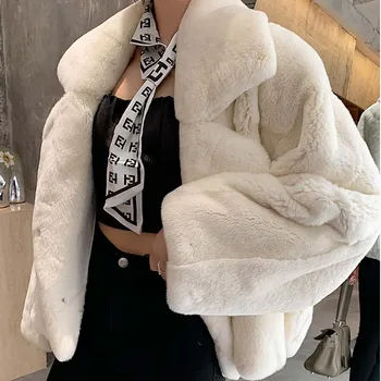 BFFUR Importovať Celú Pokožku Reálne Kožušinový Kabát Ženy Módne Farby golier Rex králik Kožušiny Krátke Voľné 2020 Nová Zimná Bunda Žena v Teple