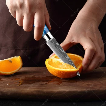 XITUO Kuchár nôž kuchynské nože Santoku nôž Živice rukoväť Laser Damasku Ocele vzor Ostré Sekáčik Krájanie, nôž Najlepší darček