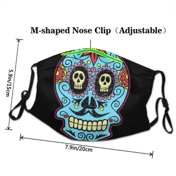 Dia De Los Muertos Deň Mŕtvych Halloween Mexickej Lebky DIY mondmasker wasbaar umývateľný maska na tvár masku opakovane dizajnér