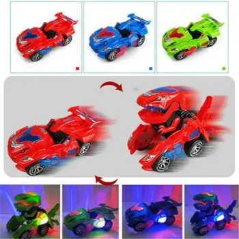Dinosaurov úpravám Áut Hudby LED Auto Auto Transformácie Elektrické Dinosaura autíčka Vianočné Darčeky, Hračky pre Dieťa Chlapcov Deti