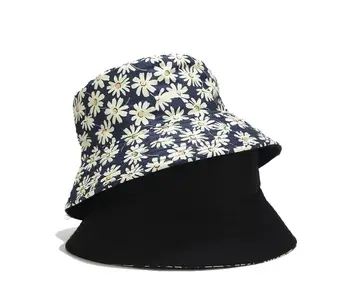 2020 Dve Bočné Reverzibilné chryzantéma Vedierko Hat Rybárske Čiapky Ženy Muži Hip Hop bob klobúk lete kórejský panama slnko klobúk