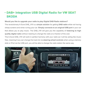 A-Istý, Auto, Auto Rádio DAB+ USB Príkaz Integrácie Prijímač Pre VW Golf Passat BMW 3 Series Audi A3 A4 spoločnosti Ford, VOLVO, OPEL