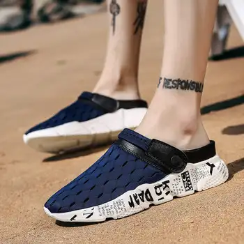 2020 Muž Letné Sandále Plus Veľkosť Croc pánske členkové Topánky Aqua Rybárske Rýchle sušenie Mužov Papuče Svetlo Mäkké Oka Muž Sandále B9