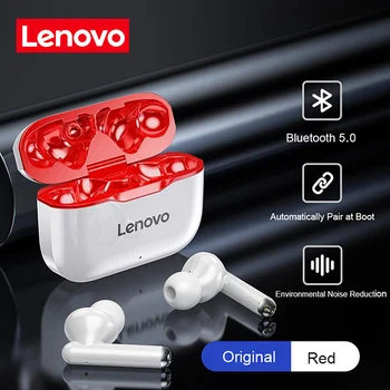 Originálne Lenovo LP1 Bezdrôtové Bluetooth slúchadlá Dotyk Stereo tlmenia Hluku 300mAh IPX4 Vodotesný pre iphone Android