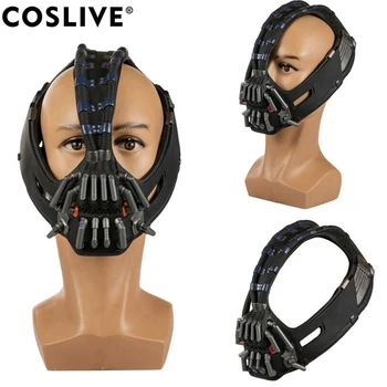 Coslive Bane Maska s Voice Changer Latex Vylepšená Verzia Prilby Dark Knight Rises 1:1 Mierke Kostým, Rekvizity Halloween Dospelých