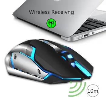 Ergonomické 2.4 GHz Wireless Gaming Mouse 6 Tlačidlo 7 Farieb LED Svetlá 2400 DPI USB Počítačová Myš Hráč Myší Mause Pre PC, Notebook