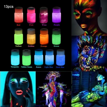Svetelný Farba Glow in The Dark Farba Nastaviť Self-Svetelný Phosphorescent Žiariace Farby Dovolenku Art Decor Maľovanie Svietiť Farba