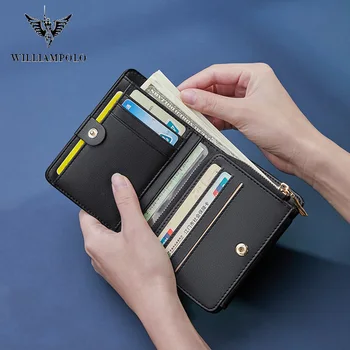 William Polo nové módne dámske kabelky krátke veľkú kapacitu multi card sídlo PU kožené peňaženky bežné žien mince krátke Kabelku