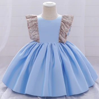 Princezná Deti Baby Šaty Sequin Luk Baby Girl Dress 1. Narodeniny Party Svadobné Šaty Krst Šaty Pre Dievča, Letné Šaty