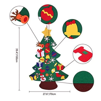30Pcs urob si sám Cítil Vianočný Strom 3D vianočný stromček, stromček pre deti Deti Xma Darčeky cítil, ozdoby na vianočné stromčeky Visí Doma Dvere