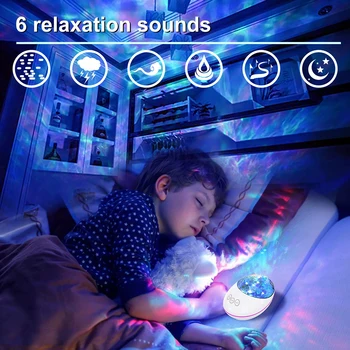 Romantický Oceánu Vlny Projektor Nočné Svetlo Lampy Bluetooth Diaľkové Ovládanie Projekčnej Lampy Vody Vlna USB LED Nočné Svetlo Pre Domáce
