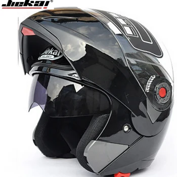 Motocykel Dual Clonu prilby Modulárny Flip Up prilba racing dvojité objektív capacete casco moto DOT ECE prilba JIEKAI 105