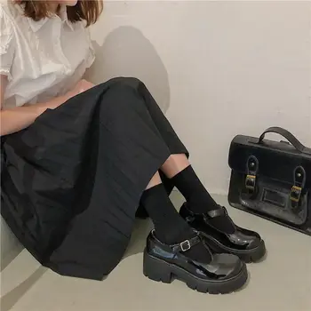Malé kožené topánky ženy modely Mary Jane topánky dámske Japonský vysoké podpätky retro platforma topánky ženy lolita topánky Harajuku
