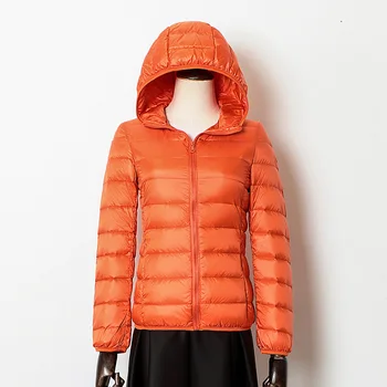 2020 Nový Ultra ľahké kačica nadol bundy ženy s Kapucňou zimný kabát Dlhý Rukáv Teplé Slim 5XL plus veľkosť bunda lady Oblečenie
