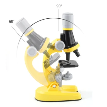 Mikroskop Kit LED Lab 100X-400X-1200X Home School Science Vzdelávacie Hračka Darček Rafinované Biologický Mikroskop pre Deti Dieťaťa