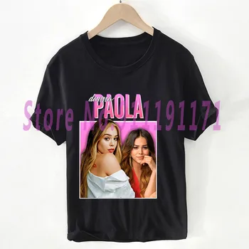 Móda Danna Paola t shirt ženy Elite Carla Roson sladké grafika Začiatok 90. rokov Lucrecia Bavlna čierne šaty Veľkosti Pluse T-shirt