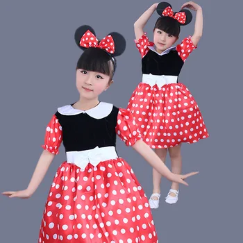 Sweet Red Dot Vianočné Mickey Cosplay Dievčatá jednodielne Šaty Deti Sundress Dieťa Roztomilý Výkon Balet Tanečné Kostýmy