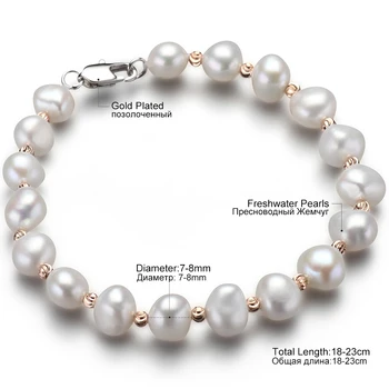Módny Dizajn Biele Prírodné Barokový Sladkovodných Kultivovaných Perlový Náramok pre Ženy Pearl Šperky, Darčeky Veľkoobchod FEIGE