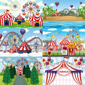 Cirkus Fiesta Cruise Fáze Fotografie Pozadie Deti Happy Birthday Party Dumbo Dekor Vlastnú Fotografiu Na Pozadí Dekorácie