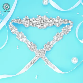 (1PC)Drahokamu Svadobné pás svadbu s krištáľovo diamond svadobné šaty príslušenstvo, pás krídla pre svadobné šaty WDD1110