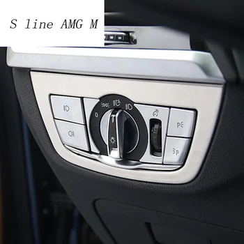 Auto styling Spínač Svetlometov Rám tlačidlá výzdoba Zahŕňa Nálepky Výbava pre BMW X3 G01 X4 2018-2019 Interiéru auto Príslušenstvo