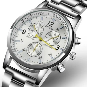 2020 Nové pánske hodinky top luxusné značky ŽENEVE Nehrdzavejúcej ocele pás Módne muž hodín Business Quartz hodinky dizajnér čas