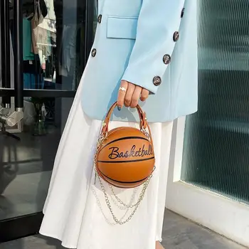 Nový Dizajn Basketbal Tvar Ruky Tašku Módne Ženy Reťaze Kabelka List Taška Cez Rameno Žena Mini Crossbody Tašky Kruhové Kabelku