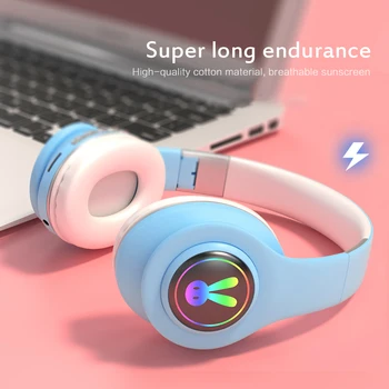 2020 Hifi Zvuk Basy Slúchadlo Bezdrôtového pripojenia Bluetooth Headset LED Dýchanie Svetlá Slúchadlá pre Dievčatá, Deti Mobilné telefóny, Príslušenstvo