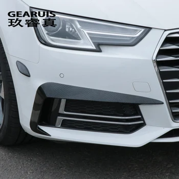 Auto Styling Uhlíkových vlákien Hlavy Predného Nárazníka Spojler Vzduchu Nôž Hmlové svetlo Zahŕňa Samolepky Pre Audi A4 B9 2017-2019 Auto Príslušenstvo