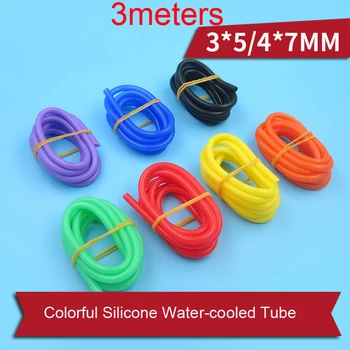 3Meters žiaruvzdorné Vodné Chladenie Rúry 3*5 mm 4*7mm Farebné Silikónové Vodou chladený Trubice pre DIY Elektrické/Metanol Model Čln