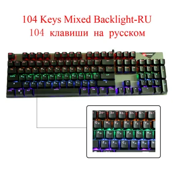 Eagiacme 104 Klávesov RU/španielsky/francúzsky/SK Mechanical Gaming Keyboard RGB Podsvietenie Modré Prepnúť Na Hru Notebook PC