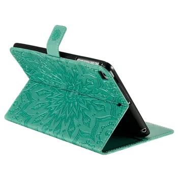 3D Slnečnice Embosed PU Kožené puzdro Pre Nový iPad mini 5 2019 7.9 palcový Smart Cover Pre iPad Mini 1 2 3 4 5 prípad tabletu+Film+Pero