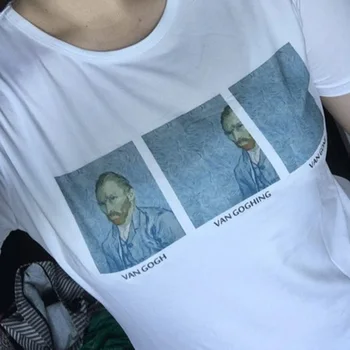 Letné Tričko Ženy Van Gogh Van Goghing Van Preč Meme Vtipné Tričko Nové Letné Harajuku Bokovky Roztomilý Tlačiť T-shirt Žena