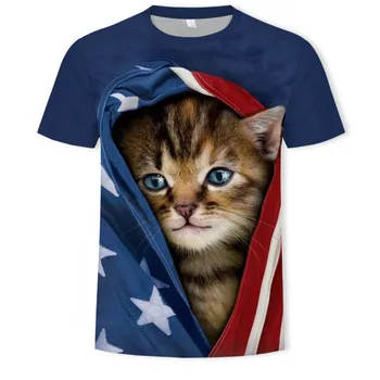 V lete roku 2020! Deti Cartoon Cat T-shirt 3D Dievča Tlač Deti Streetwear Deti Oblečenie Zábava Dieťa T-shirt O Neck T-shirt