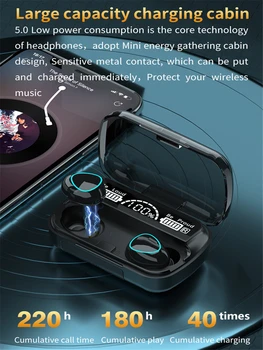 M10 TWS Bezdrôtová 5.1 Slúchadlá 2000mAh Power Bank Športové Slúchadlá Bluetooth Headset 9D HIFI Slúchadlá fone de ouvido