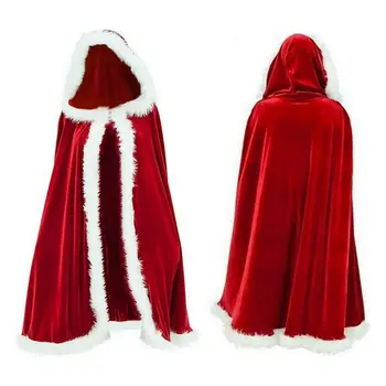 Dospelý Dieťa Vianoce Vianocami Santa Claus Velvet Cape Plášť Cappa Cosplay Zábal Poucho 2020 Zimné Nové