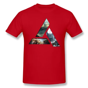 Assassins creed Tričko Červené T-Shirt Abstergo Priemysel Muži Móda Krátky Rukáv