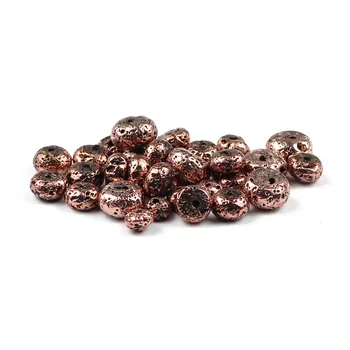 BTFBES Prírodného Lávového Kameňa Starožitné Červený bronz Vulkanickej horniny Korálky 6 8 10 mm voľné guľôčok pre šperky náramok, Takže DIY príslušenstvo