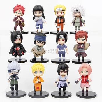 12pcs Naruto Anime Obrázok Uzumaki Sasuku PVC Akčné Figúrky Sakura Kakashi Gaara Miniatúrne Anime Figúrky, Kolekcie Model Bábiky