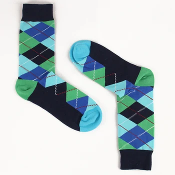 5 ks/veľa spokojných Mužov Ponožky Šaty Farebný Grafický Ponožky Pohodlné Skateboard Ponožka Pre Príčinné Vtipné Svadobné Ponožky Diamond Geometria