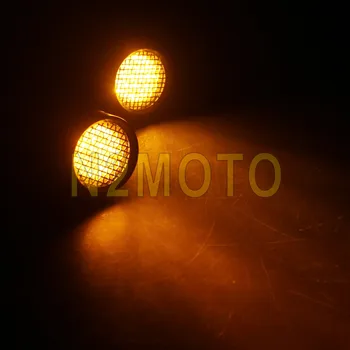 Čierne Univerzálne Motocyklové Amber Zase Signálu, Svetelný Indikátor Motocykel LED Oka Gril Pokrytie Signálu Lampa pre Harley Cafe Racer