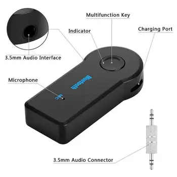 Bluetooth Slúchadlo Bezdrôtového Adaptéra Prijímač Headset Mikrofón pre Slúchadlá, Micro Black pre Smartphone Auto Domácej Hudobnej Adaptér