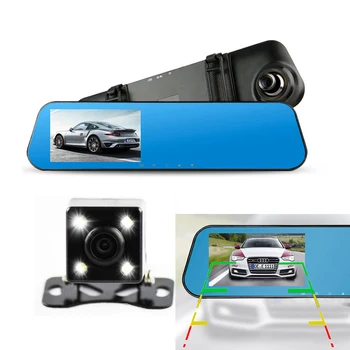 Duálny Objektív Vozidla Dash Cam Auta Dvr Kamera Spätného Zrkadla FHD1080P Autá Dvr Video Registrator Dohľadu Záznamník videokamery