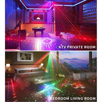 9 Lúče RGB Disco Lampa DMX Laser Fáze Svetlo Diaľkové Ovládanie Led Stroboskop Dj Svetlo pre Domáce Vianočné Bar Strany Projetor