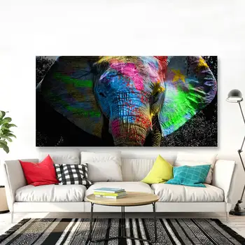Afrika Slon Zvierat Krajiny olejomaľba na Plátne Umenie Plagátu HD Tlač Abstraktné Wall Art Obrázok pre Obývacia Izba Domova