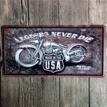 Motocykel Plagát poznávacie značky Vintage Garáž Dekor Retro Pub Nástenné Dekoratívny Panel Dekorácie Domova 15x30cm
